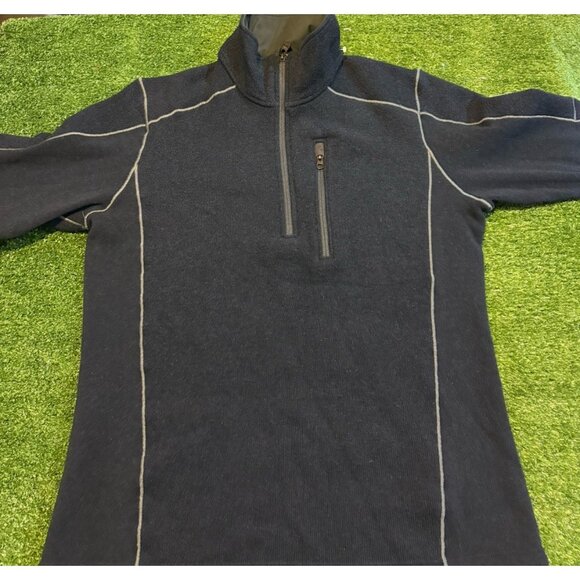 kuhl 1/4 zip mens medium blue interceptr breathable lighweight pockets hiking 29 - Picture 4 of 11